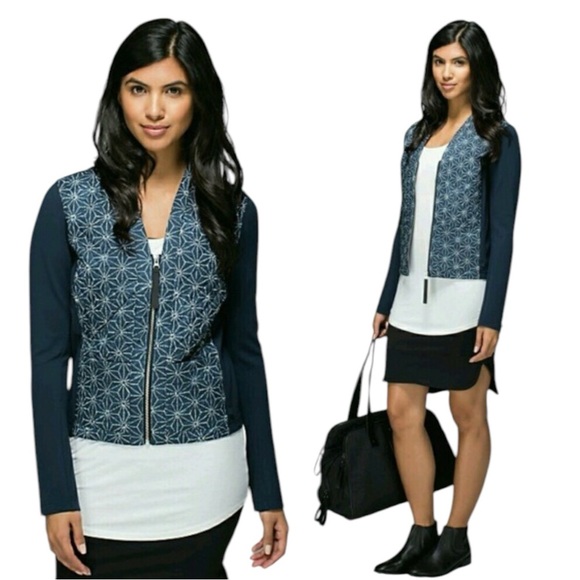 LULULEMON Cardigan and Again Exploded Sashiko Star in Inkwell Ghost/Inkwell 6 - Picture 1 of 12